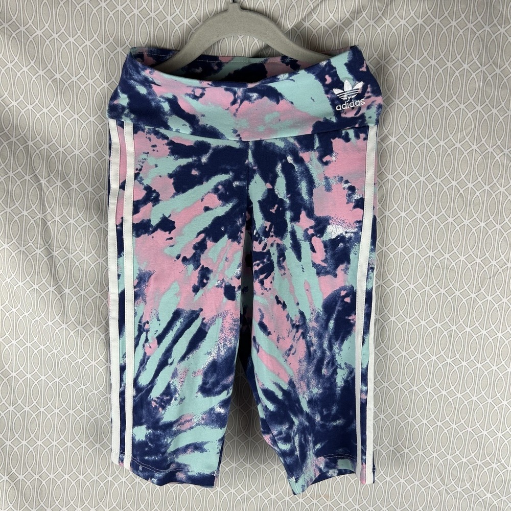 Adidas Originals Short Tight Tie Dye Vapour Blue Pink Size‎ 2XS